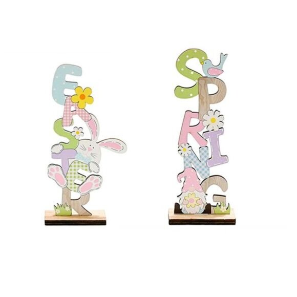 2PCS Easter Bunny Gnome Decorative Signs, Wooden Letter Signs Easter Eggs Rabit - Picture 2 of 5